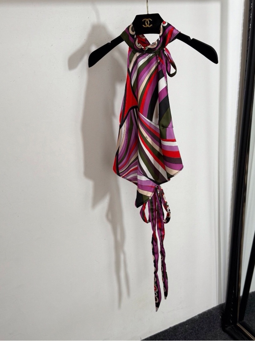 Emilio Pucci Geometric Print Halter Backless Tank Top Y2K